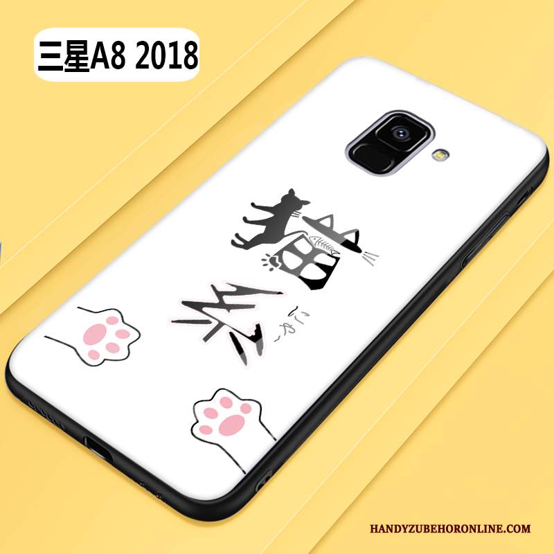 Custodia Samsung Galaxy A8 2018 Cartone Animato Bello Di Personalità, Cover Samsung Galaxy A8 2018 Creativo Tutto Incluso Nero