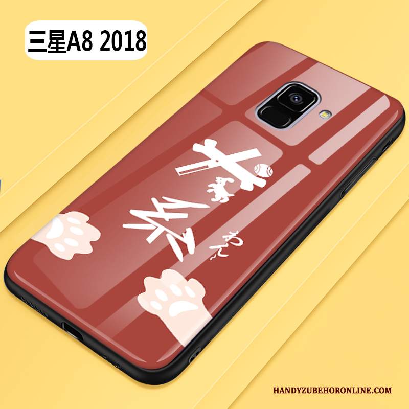 Custodia Samsung Galaxy A8 2018 Cartone Animato Bello Di Personalità, Cover Samsung Galaxy A8 2018 Creativo Tutto Incluso Nero