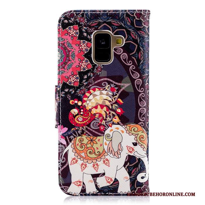 Custodia Samsung Galaxy A8 2018 Cartone Animato Bianco Di Personalità, Cover Samsung Galaxy A8 2018 Folio