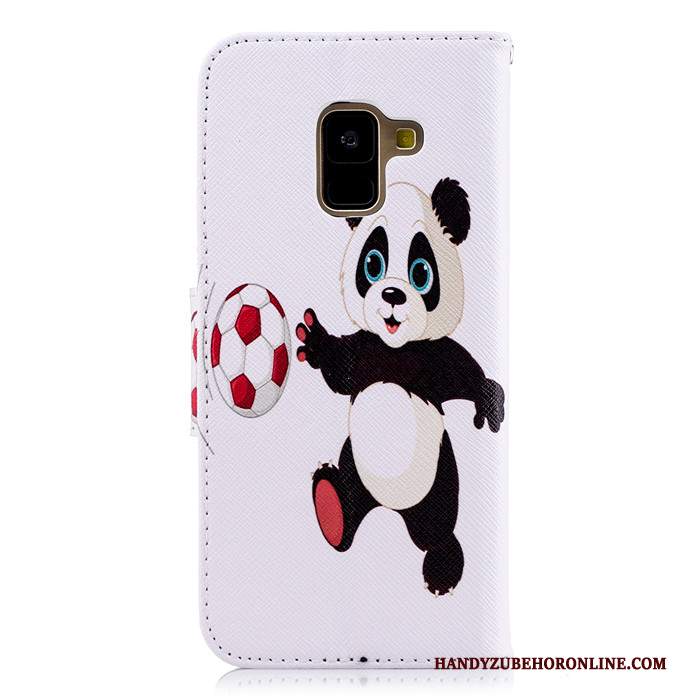 Custodia Samsung Galaxy A8 2018 Cartone Animato Bianco Di Personalità, Cover Samsung Galaxy A8 2018 Folio