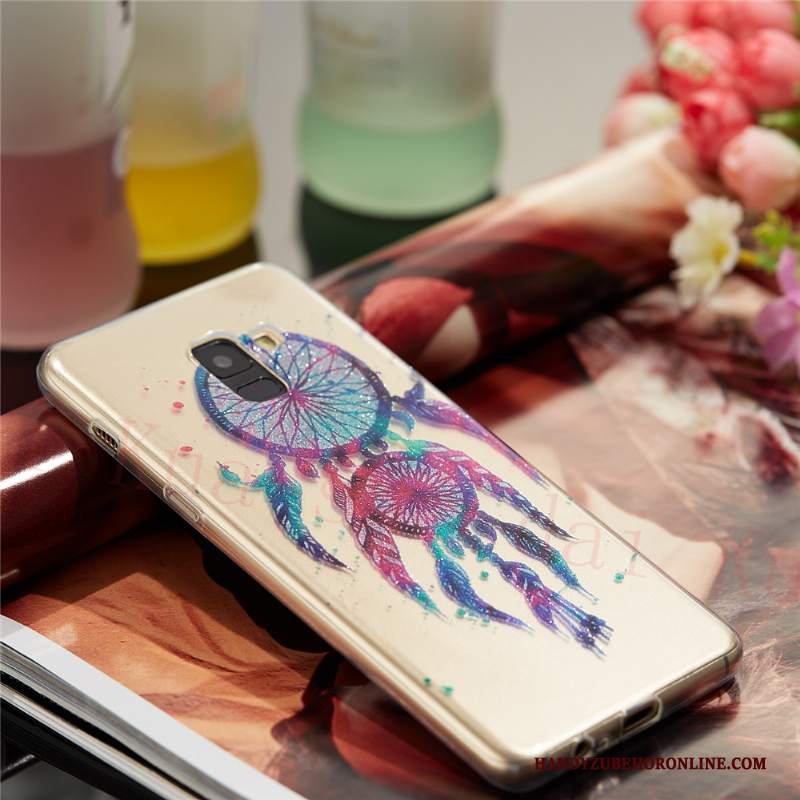 Custodia Samsung Galaxy A8 2018 Cartone Animato Di Personalità Sottile, Cover Samsung Galaxy A8 2018 Silicone Rossotelefono