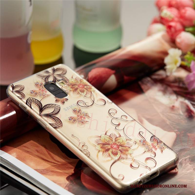 Custodia Samsung Galaxy A8 2018 Cartone Animato Di Personalità Sottile, Cover Samsung Galaxy A8 2018 Silicone Rossotelefono