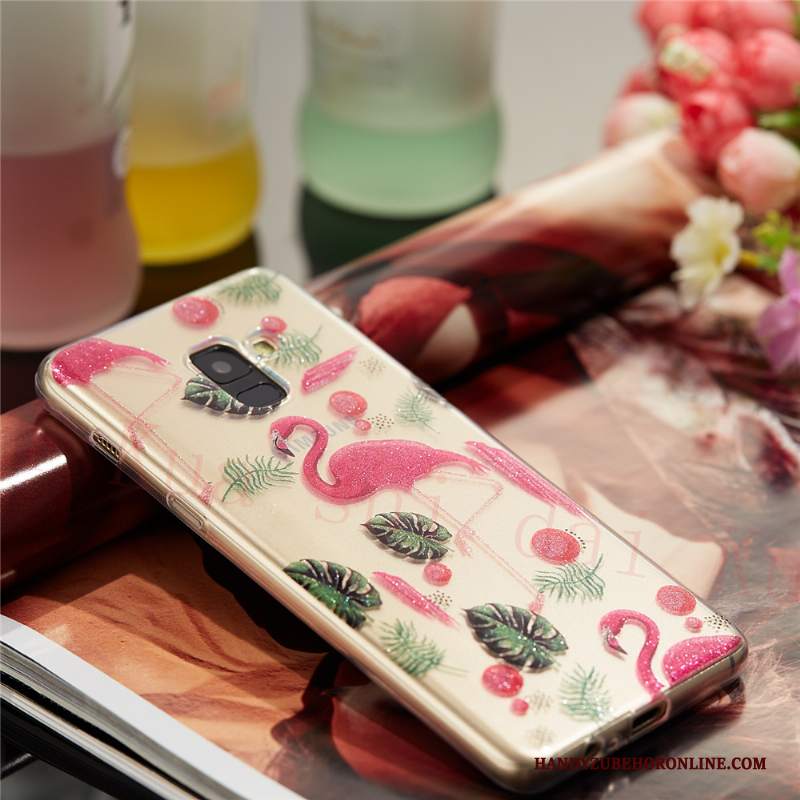 Custodia Samsung Galaxy A8 2018 Cartone Animato Di Personalità Sottile, Cover Samsung Galaxy A8 2018 Silicone Rossotelefono