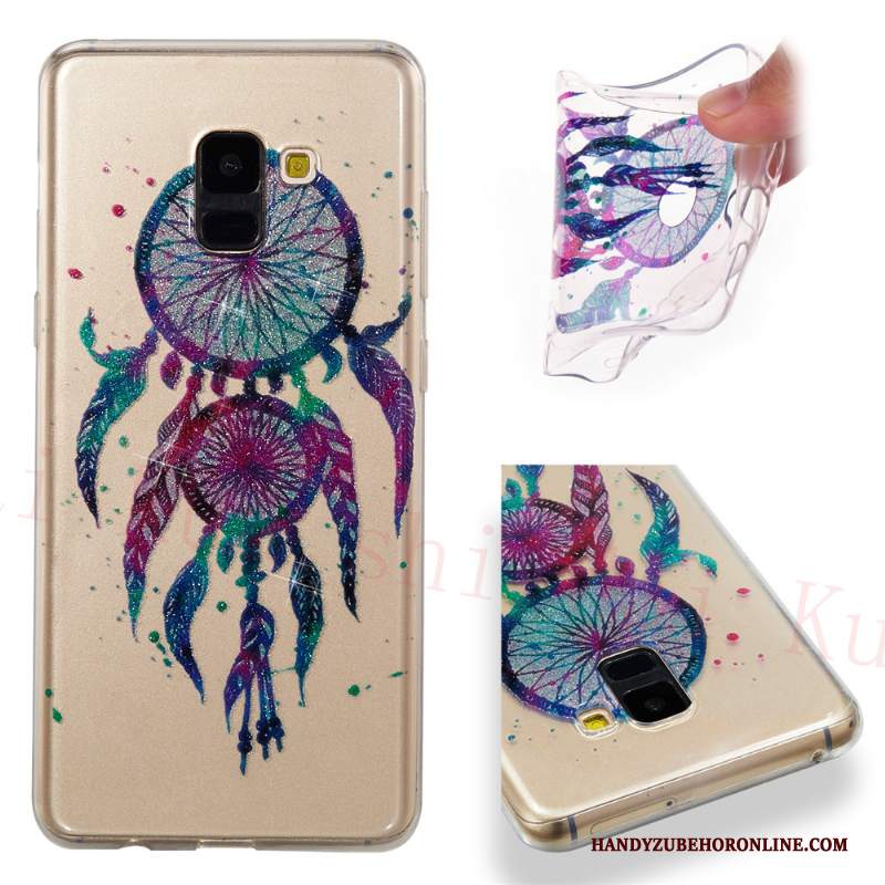 Custodia Samsung Galaxy A8 2018 Cartone Animato Di Personalità Sottile, Cover Samsung Galaxy A8 2018 Silicone Rossotelefono