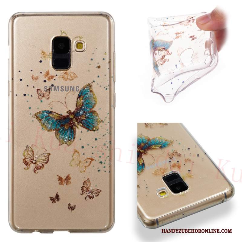 Custodia Samsung Galaxy A8 2018 Cartone Animato Di Personalità Sottile, Cover Samsung Galaxy A8 2018 Silicone Rossotelefono