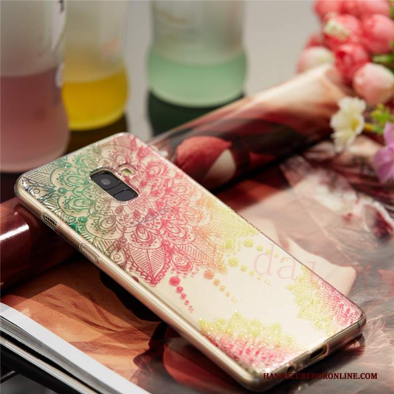 Custodia Samsung Galaxy A8 2018 Cartone Animato Di Personalità Sottile, Cover Samsung Galaxy A8 2018 Silicone Rossotelefono