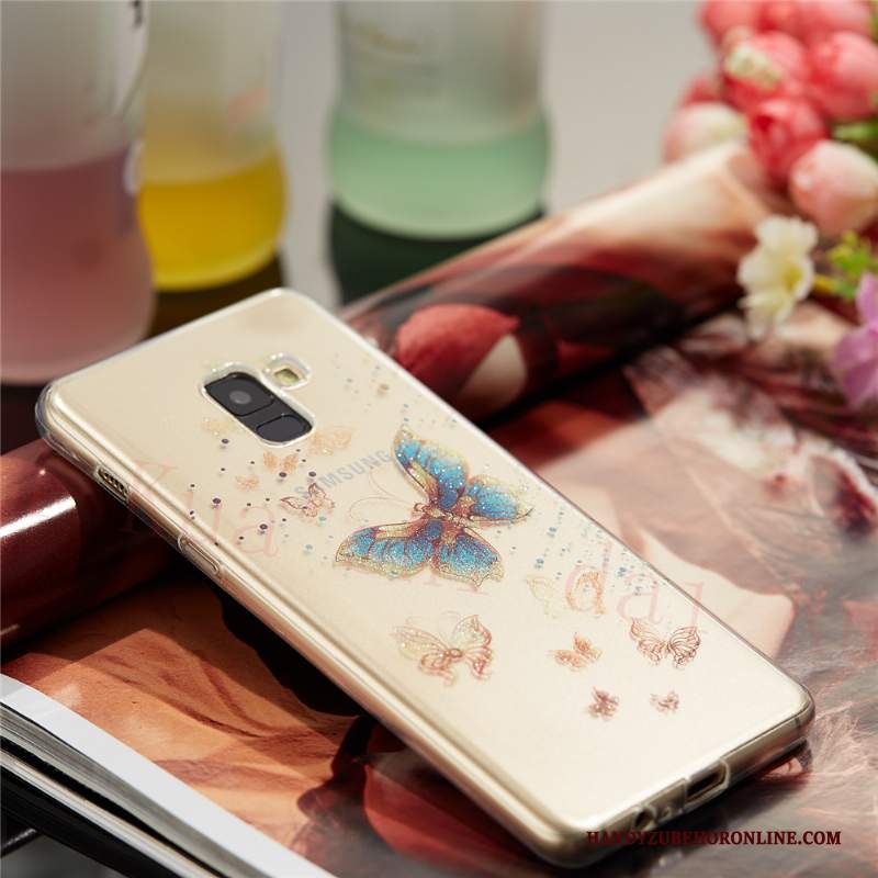 Custodia Samsung Galaxy A8 2018 Cartone Animato Di Personalità Sottile, Cover Samsung Galaxy A8 2018 Silicone Rossotelefono