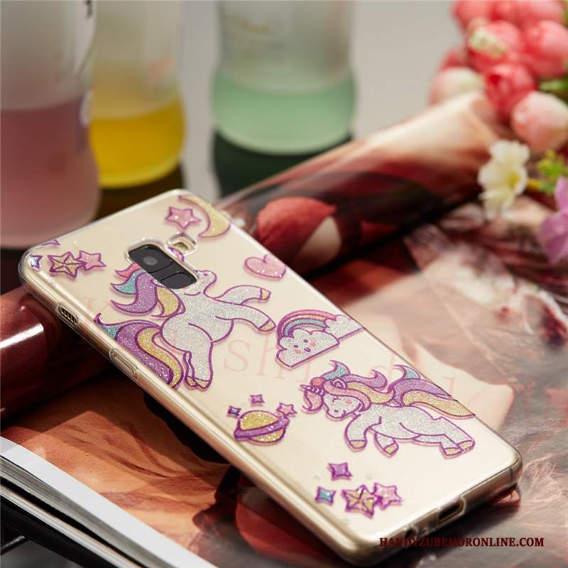 Custodia Samsung Galaxy A8 2018 Cartone Animato Di Personalità Sottile, Cover Samsung Galaxy A8 2018 Silicone Rossotelefono