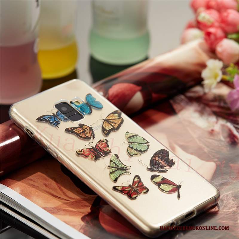 Custodia Samsung Galaxy A8 2018 Cartone Animato Di Personalità Sottile, Cover Samsung Galaxy A8 2018 Silicone Rossotelefono