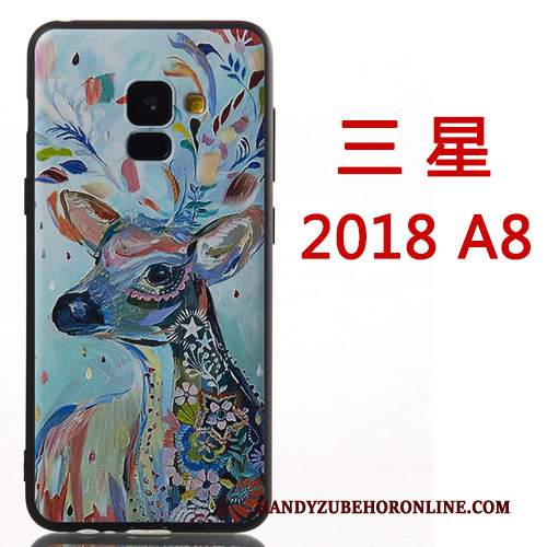 Custodia Samsung Galaxy A8 2018 Silicone Ornamenti Appesi Di Personalità, Cover Samsung Galaxy A8 2018 Creativo Rossotelefono