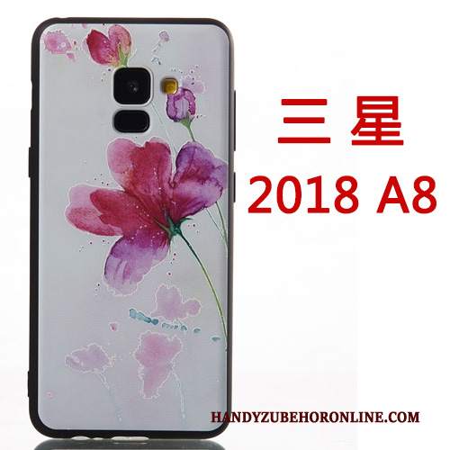 Custodia Samsung Galaxy A8 2018 Silicone Ornamenti Appesi Di Personalità, Cover Samsung Galaxy A8 2018 Creativo Rossotelefono