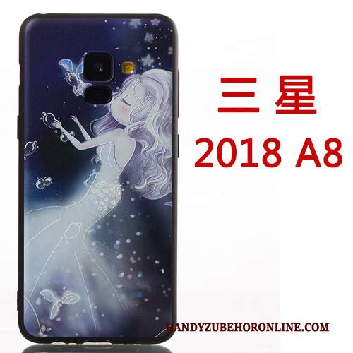 Custodia Samsung Galaxy A8 2018 Silicone Ornamenti Appesi Di Personalità, Cover Samsung Galaxy A8 2018 Creativo Rossotelefono