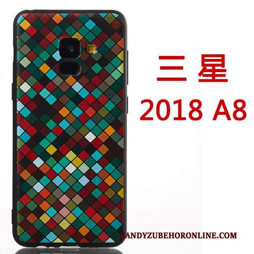 Custodia Samsung Galaxy A8 2018 Silicone Ornamenti Appesi Di Personalità, Cover Samsung Galaxy A8 2018 Creativo Rossotelefono