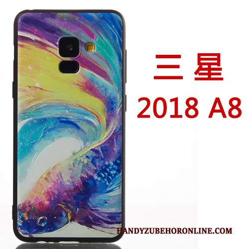 Custodia Samsung Galaxy A8 2018 Silicone Ornamenti Appesi Di Personalità, Cover Samsung Galaxy A8 2018 Creativo Rossotelefono