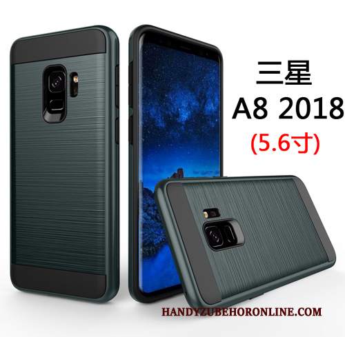 Custodia Samsung Galaxy A8 2018 Tutto Incluso Verde, Cover Samsung Galaxy A8 2018 Difficile Affari