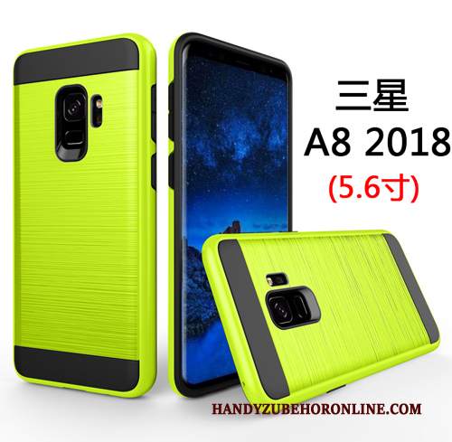 Custodia Samsung Galaxy A8 2018 Tutto Incluso Verde, Cover Samsung Galaxy A8 2018 Difficile Affari