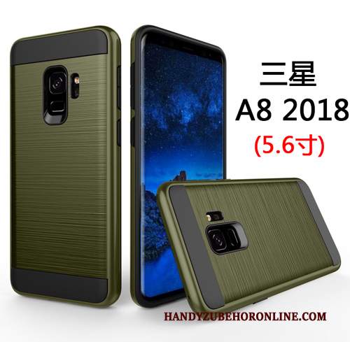 Custodia Samsung Galaxy A8 2018 Tutto Incluso Verde, Cover Samsung Galaxy A8 2018 Difficile Affari