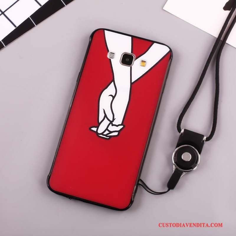 Custodia Samsung Galaxy A8 Cartone Animato Rosso Anti-caduta, Cover Samsung Galaxy A8 Silicone Telefono Bello