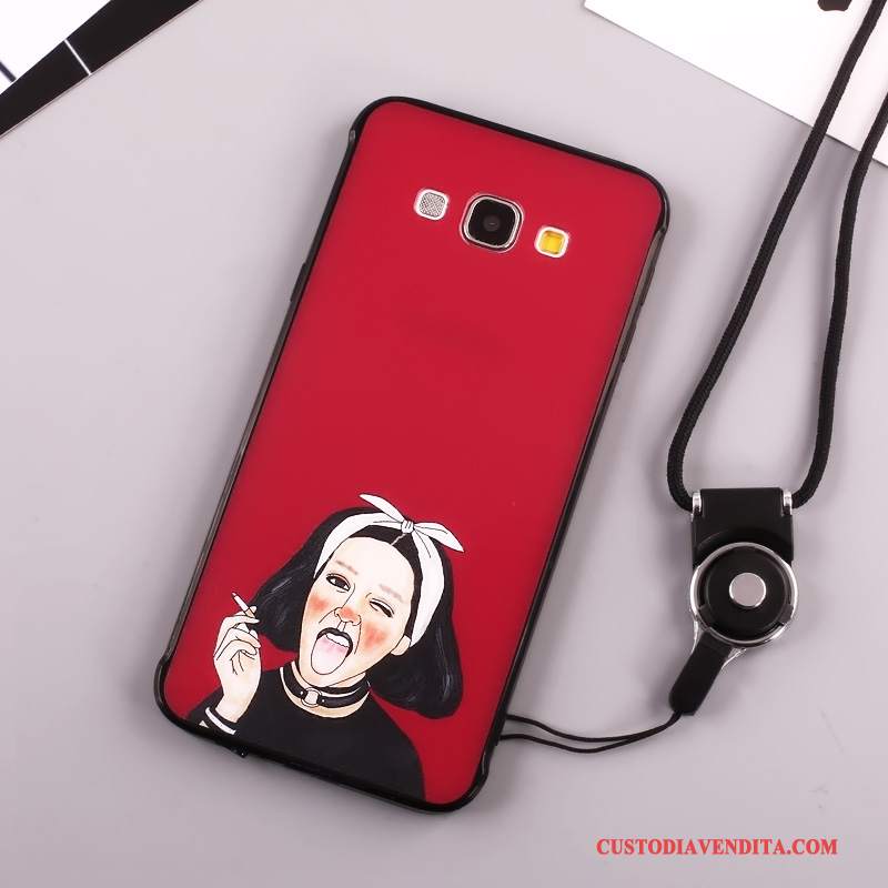 Custodia Samsung Galaxy A8 Cartone Animato Rosso Anti-caduta, Cover Samsung Galaxy A8 Silicone Telefono Bello