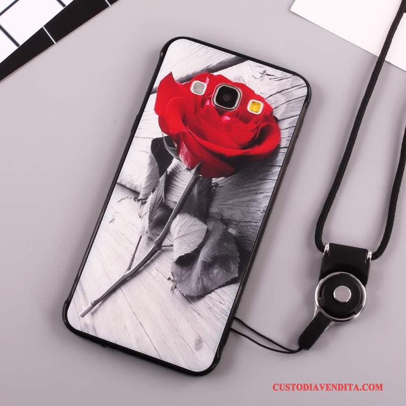 Custodia Samsung Galaxy A8 Cartone Animato Rosso Anti-caduta, Cover Samsung Galaxy A8 Silicone Telefono Bello