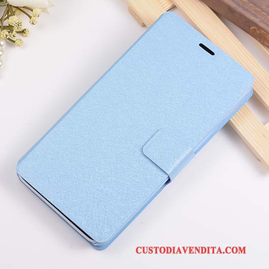 Custodia Samsung Galaxy A8 Folio Telefono Blu Chiaro, Cover Samsung Galaxy A8 Pelle