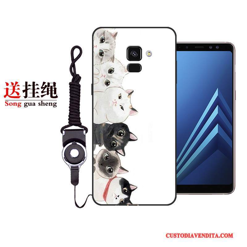 Custodia Samsung Galaxy A8+ Protezione Di Personalità Morbido, Cover Samsung Galaxy A8+ Cartone Animato Nero Tutto Incluso