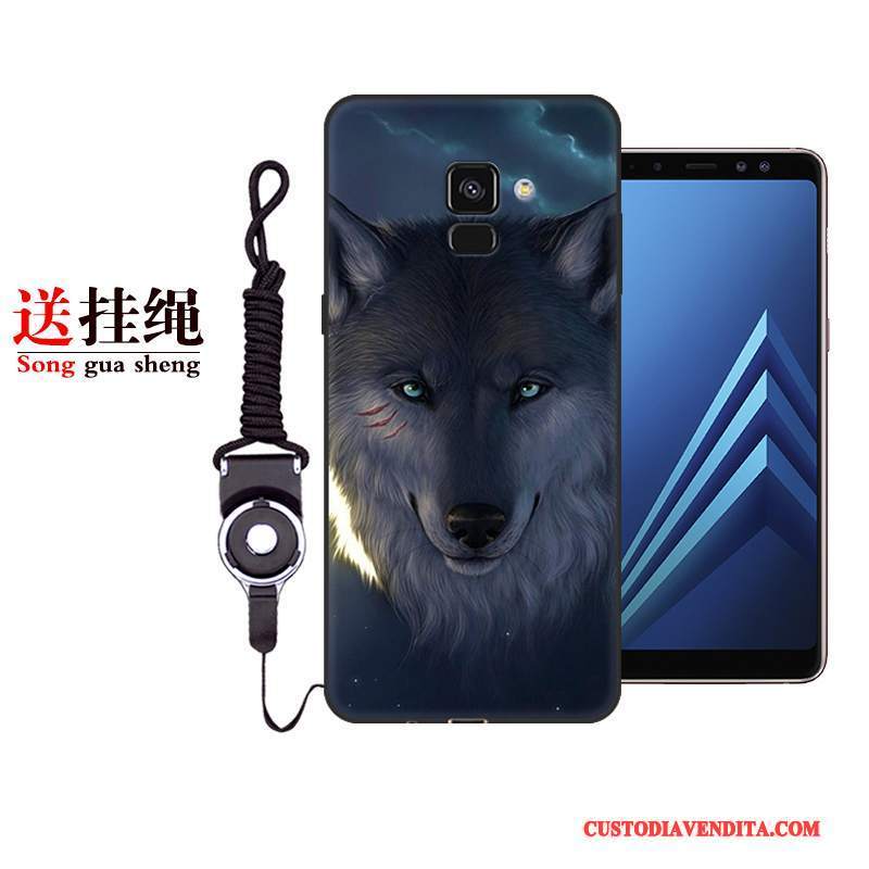 Custodia Samsung Galaxy A8+ Protezione Di Personalità Morbido, Cover Samsung Galaxy A8+ Cartone Animato Nero Tutto Incluso