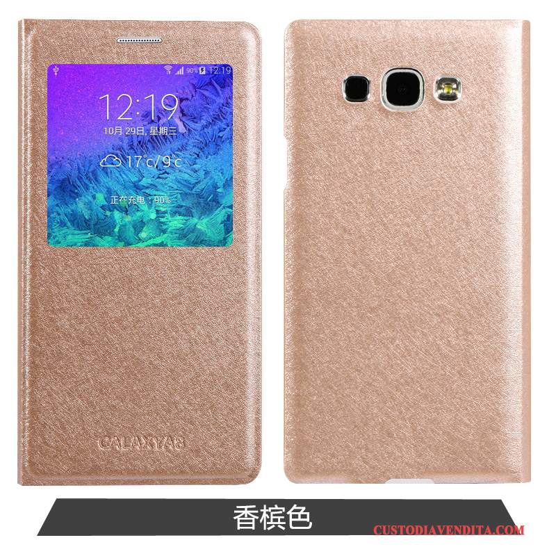 Custodia Samsung Galaxy A8 Protezione Semplici Sottile, Cover Samsung Galaxy A8 Pelle Telefono Rosa