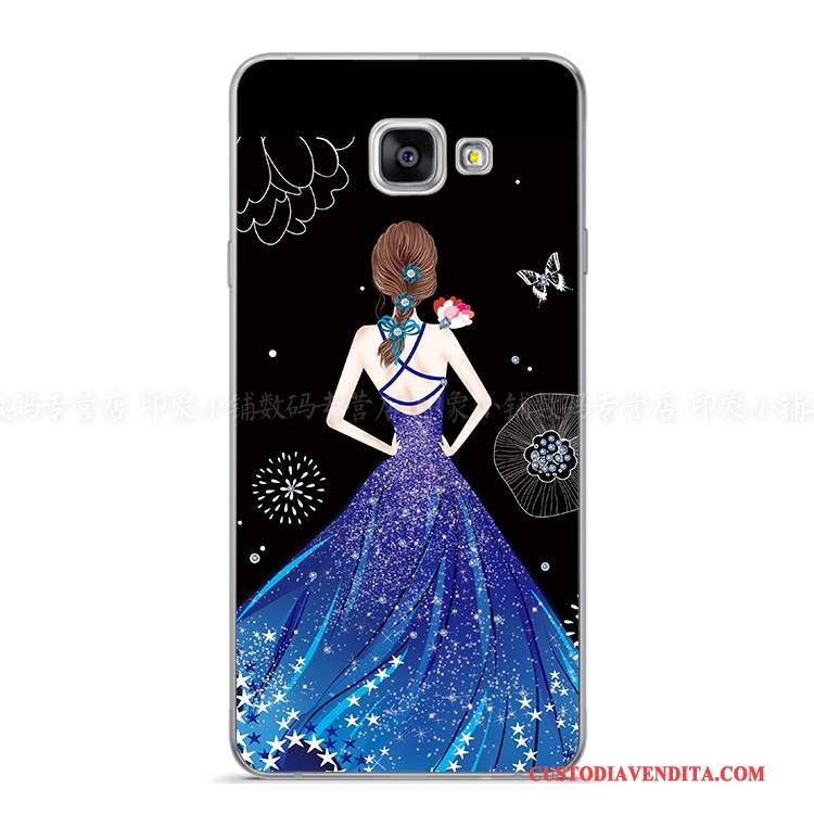 Custodia Samsung Galaxy A8 Silicone Dipinti A Mano Porpora, Cover Samsung Galaxy A8 Creativo Anti-caduta Morbido