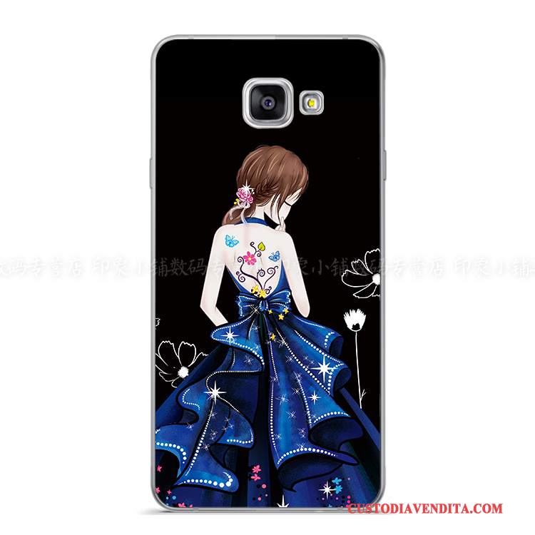 Custodia Samsung Galaxy A8 Silicone Dipinti A Mano Porpora, Cover Samsung Galaxy A8 Creativo Anti-caduta Morbido