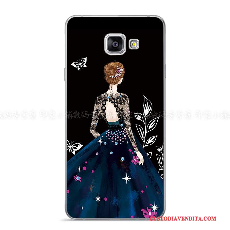 Custodia Samsung Galaxy A8 Silicone Dipinti A Mano Porpora, Cover Samsung Galaxy A8 Creativo Anti-caduta Morbido