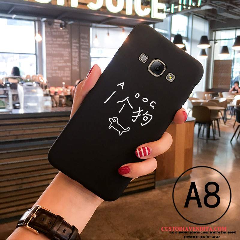 Custodia Samsung Galaxy A8 Silicone Tendenza Nero, Cover Samsung Galaxy A8 Cartone Animato Sottiletelefono