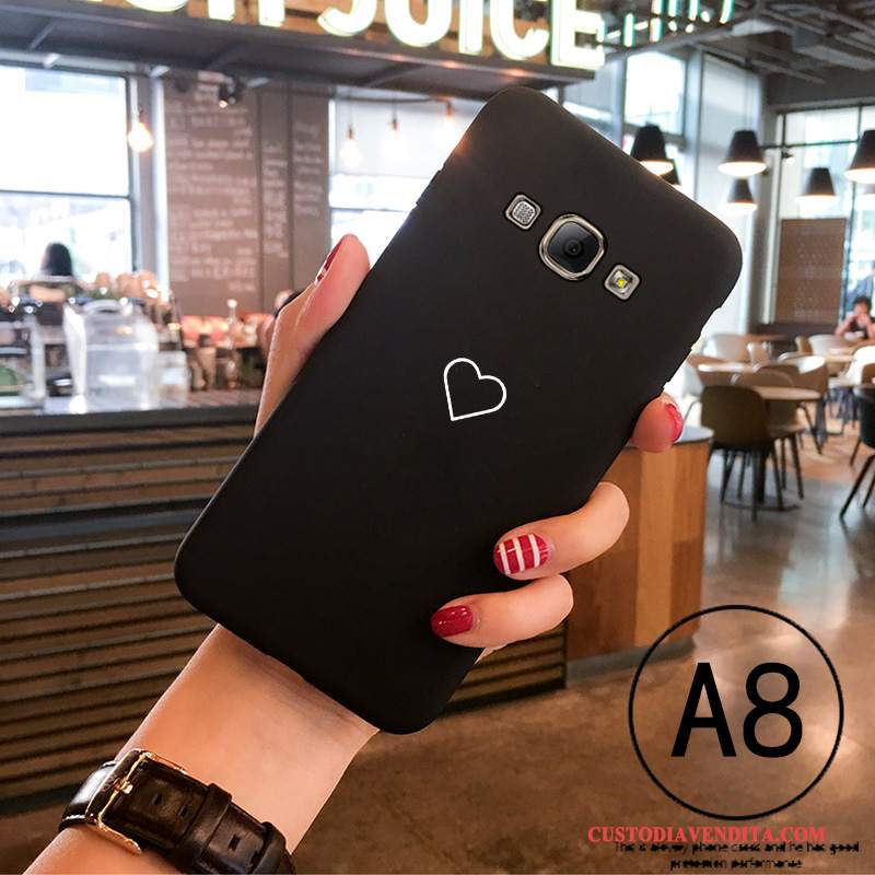 Custodia Samsung Galaxy A8 Silicone Tendenza Nero, Cover Samsung Galaxy A8 Cartone Animato Sottiletelefono