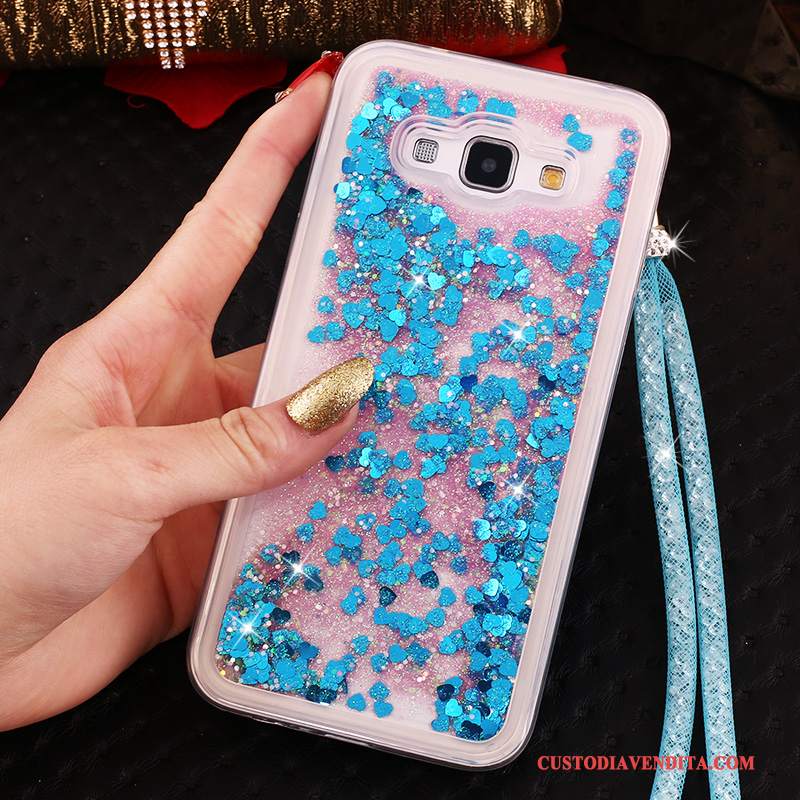 Custodia Samsung Galaxy A8 Strass Morbido Rosa, Cover Samsung Galaxy A8 Ornamenti Appesitelefono