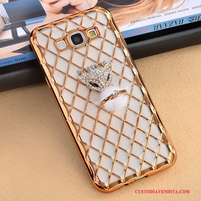 Custodia Samsung Galaxy A8 Strass Oro Ornamenti Appesi, Cover Samsung Galaxy A8 Silicone Telefono Morbido