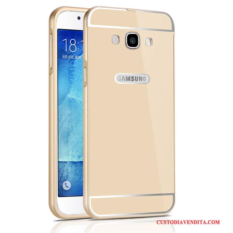 Custodia Samsung Galaxy A8 Telaio Anti-caduta, Cover Samsung Galaxy A8 Argento Metallo