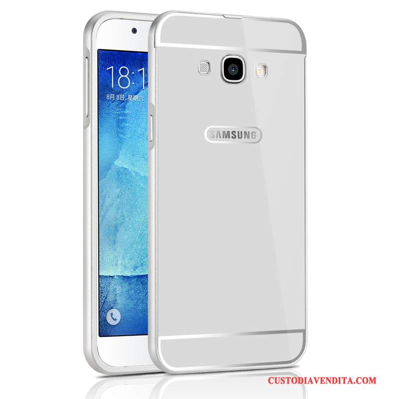 Custodia Samsung Galaxy A8 Telaio Anti-caduta, Cover Samsung Galaxy A8 Argento Metallo