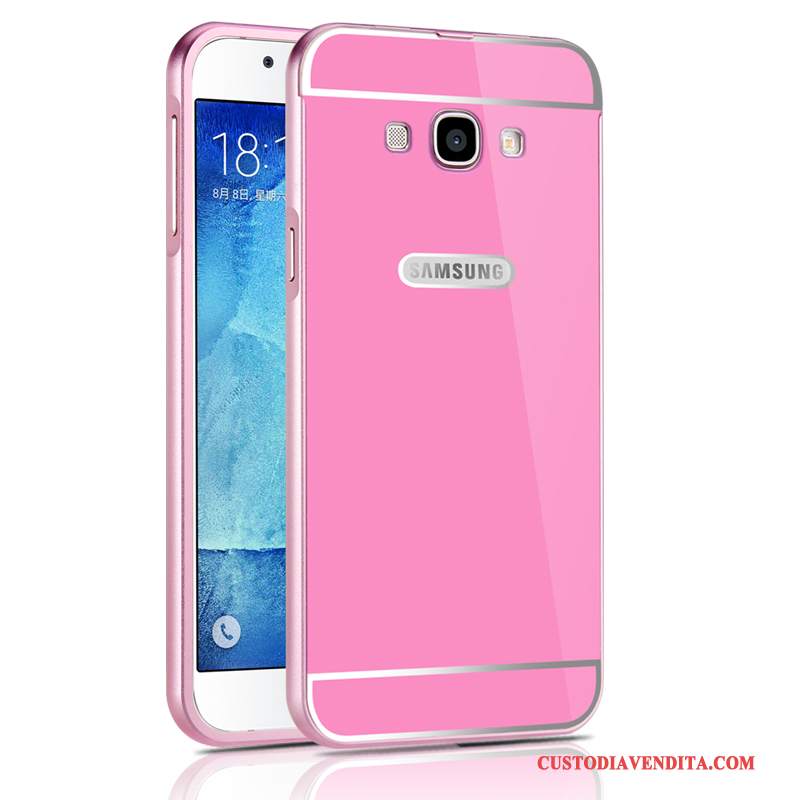 Custodia Samsung Galaxy A8 Telaio Anti-caduta, Cover Samsung Galaxy A8 Argento Metallo