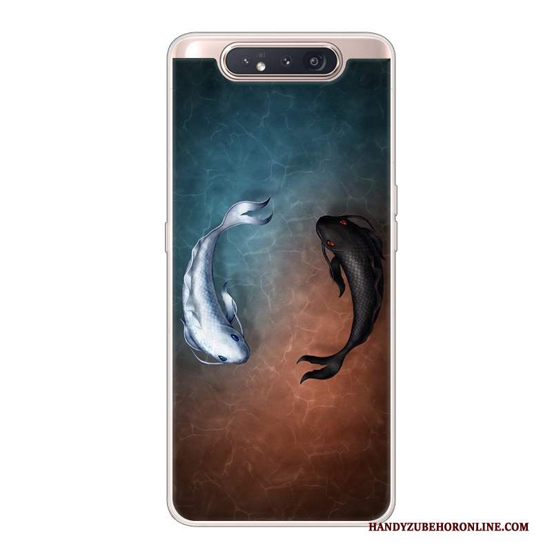 Custodia Samsung Galaxy A80 Creativo Tendenza Di Personalità, Cover Samsung Galaxy A80 Cartone Animato Telefono Nero