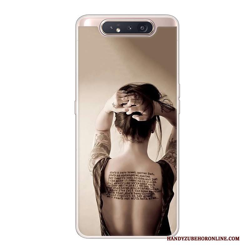 Custodia Samsung Galaxy A80 Creativo Tendenza Di Personalità, Cover Samsung Galaxy A80 Cartone Animato Telefono Nero