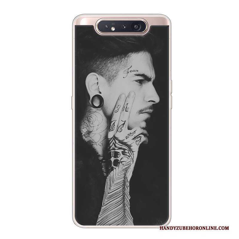 Custodia Samsung Galaxy A80 Creativo Tendenza Di Personalità, Cover Samsung Galaxy A80 Cartone Animato Telefono Nero