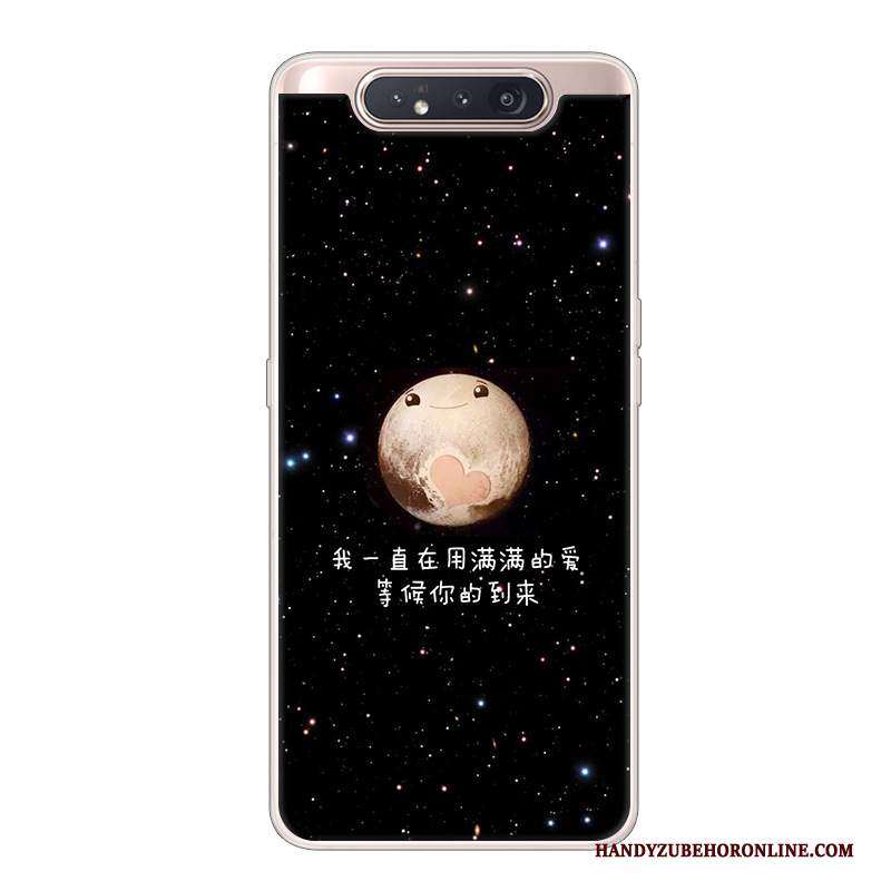 Custodia Samsung Galaxy A80 Creativo Tendenza Di Personalità, Cover Samsung Galaxy A80 Cartone Animato Telefono Nero