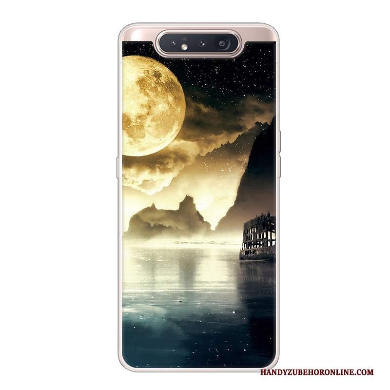 Custodia Samsung Galaxy A80 Creativo Tendenza Di Personalità, Cover Samsung Galaxy A80 Cartone Animato Telefono Nero