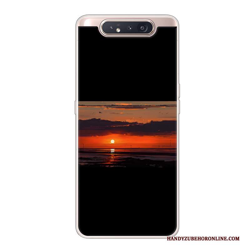 Custodia Samsung Galaxy A80 Creativo Tendenza Di Personalità, Cover Samsung Galaxy A80 Cartone Animato Telefono Nero