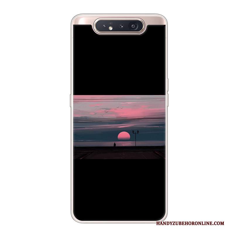 Custodia Samsung Galaxy A80 Creativo Tendenza Di Personalità, Cover Samsung Galaxy A80 Cartone Animato Telefono Nero