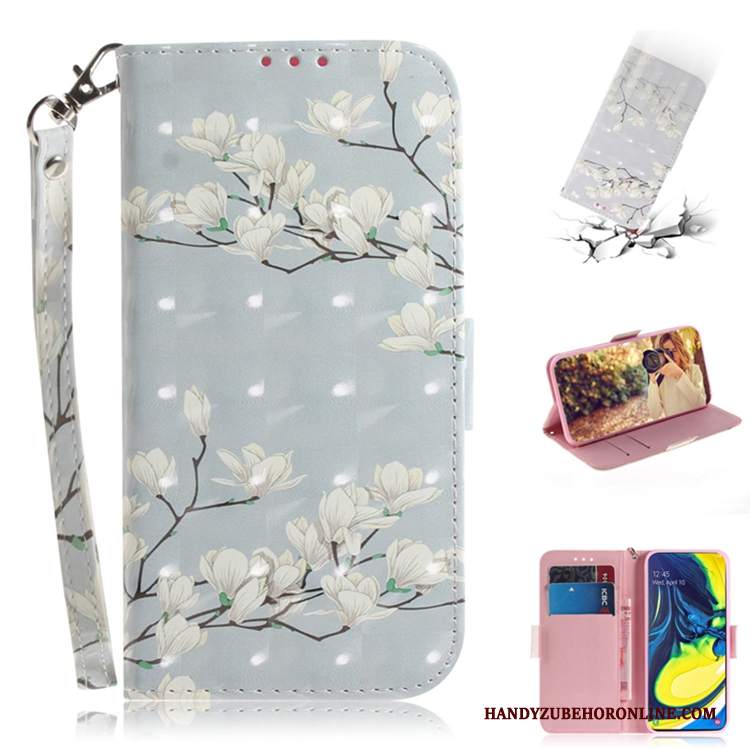 Custodia Samsung Galaxy A80 Folio Blutelefono, Cover Samsung Galaxy A80 Pelle