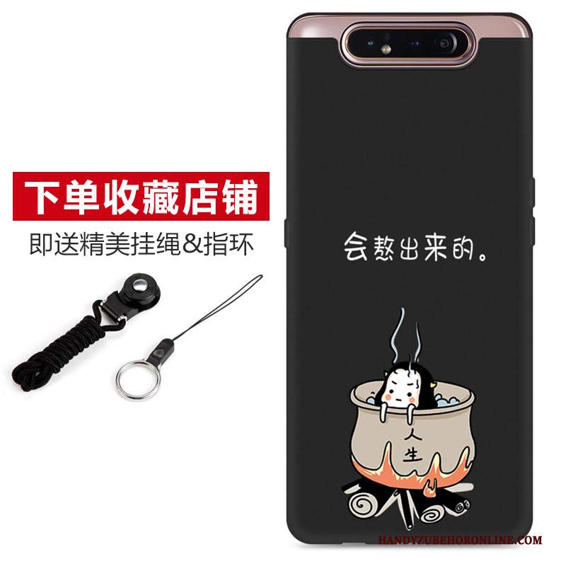 Custodia Samsung Galaxy A80 Protezione Nero Morbido, Cover Samsung Galaxy A80 Cartone Animato Bello Macchiati