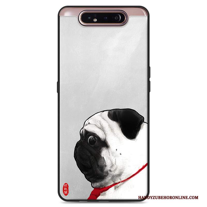 Custodia Samsung Galaxy A80 Silicone Di Personalità Morbido, Cover Samsung Galaxy A80 Grigio Amanti