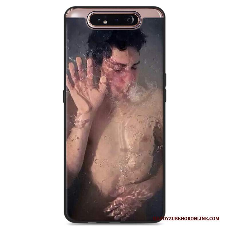 Custodia Samsung Galaxy A80 Silicone Di Personalità Morbido, Cover Samsung Galaxy A80 Grigio Amanti