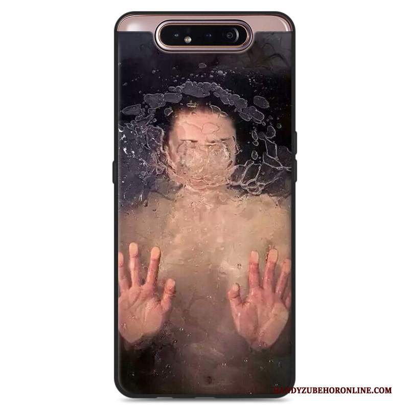 Custodia Samsung Galaxy A80 Silicone Di Personalità Morbido, Cover Samsung Galaxy A80 Grigio Amanti